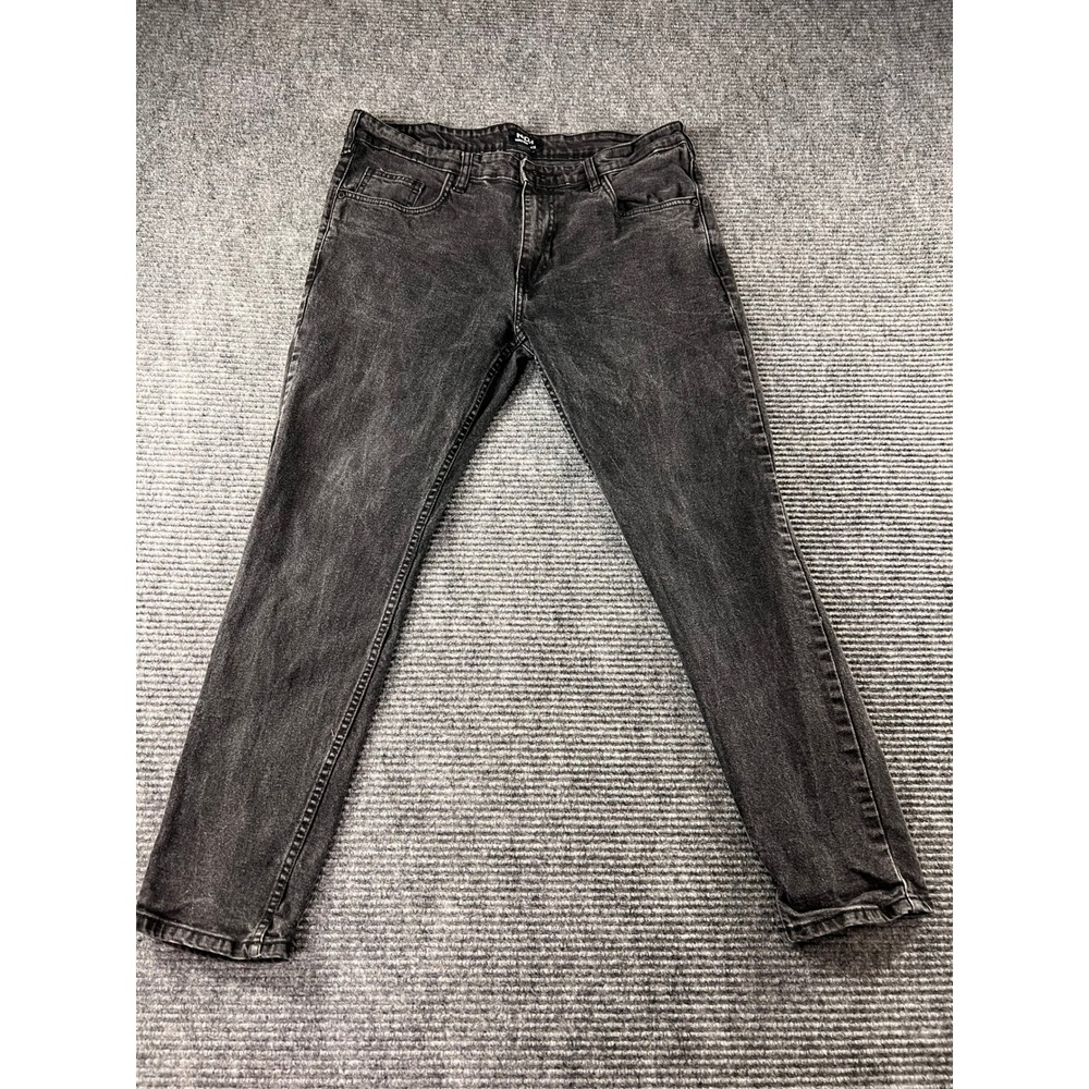 Nuon Rodeo Iggy Skinny Jeans Mens 36x27 Faded Black Denim Tapered Leg Slim Fit - Picture 1 of 11